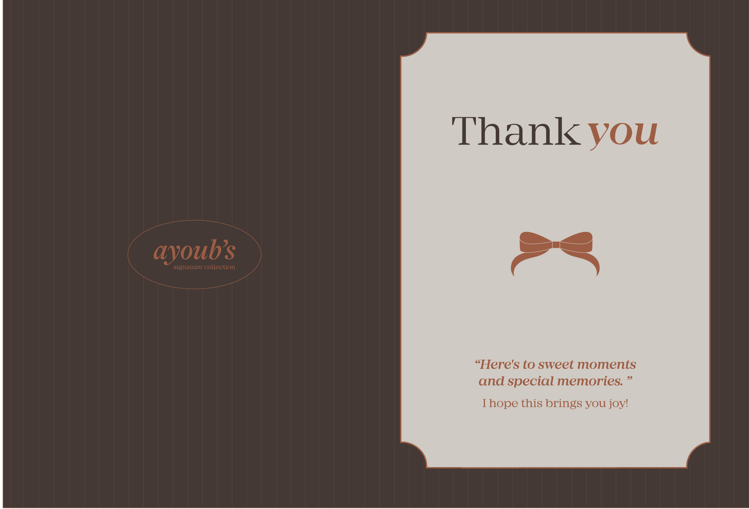 Brown Thank you card