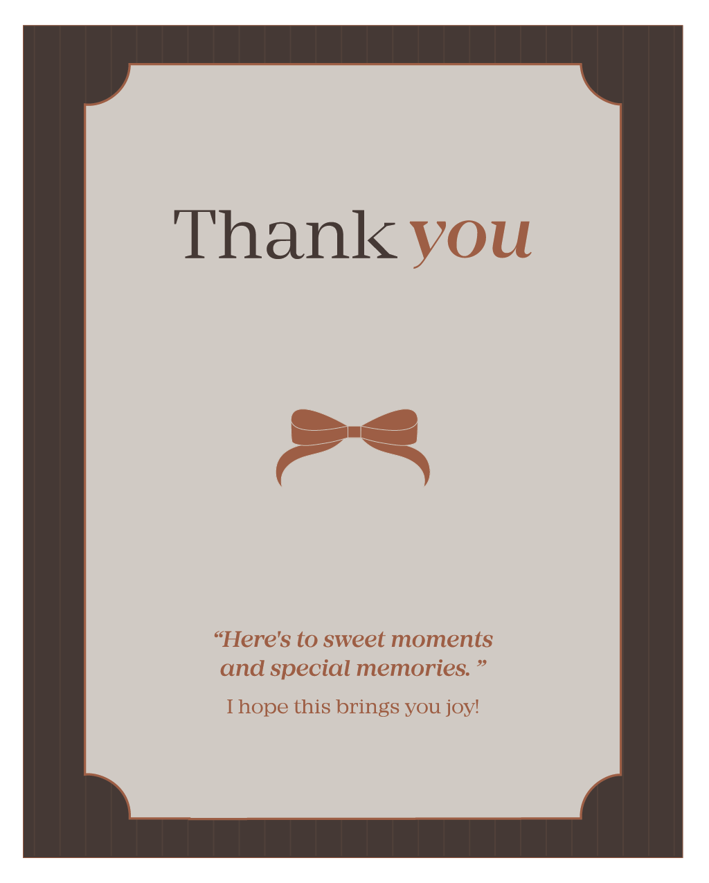 Brown Thank you card